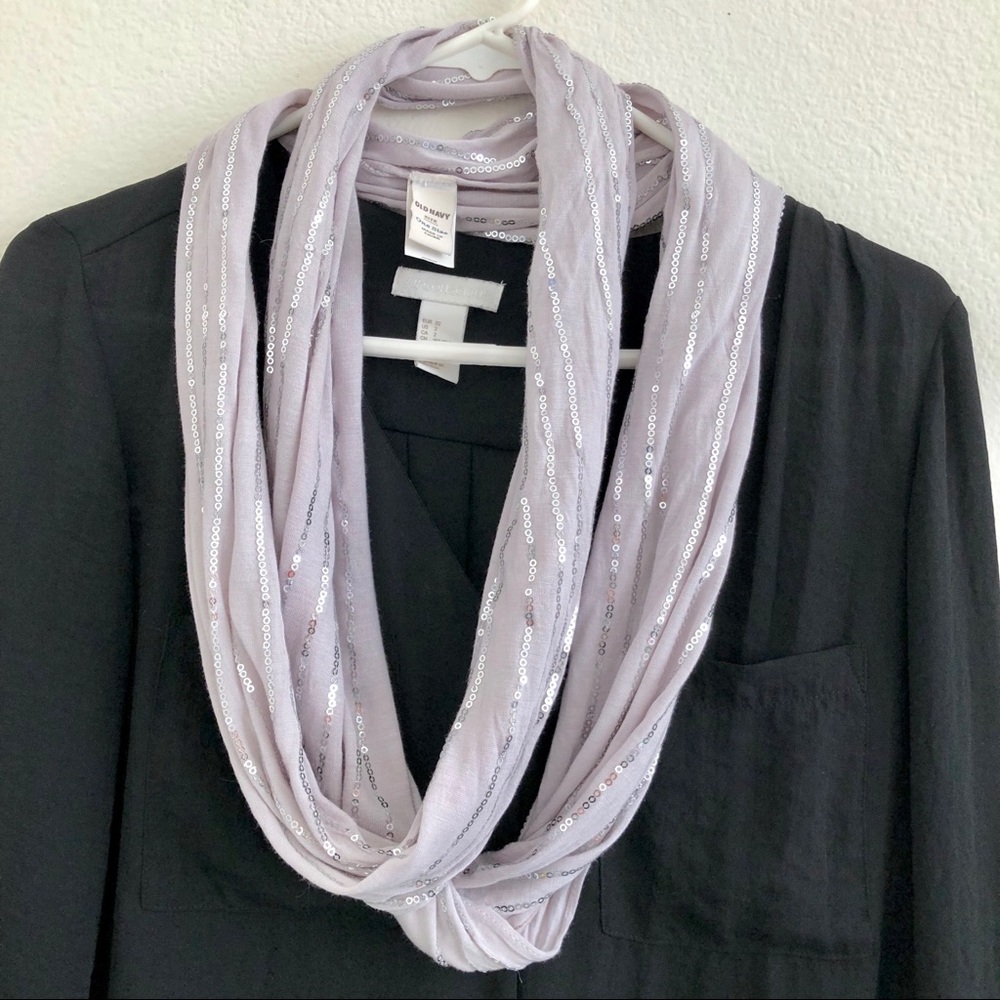 Silver Sequin Wrap Scarf